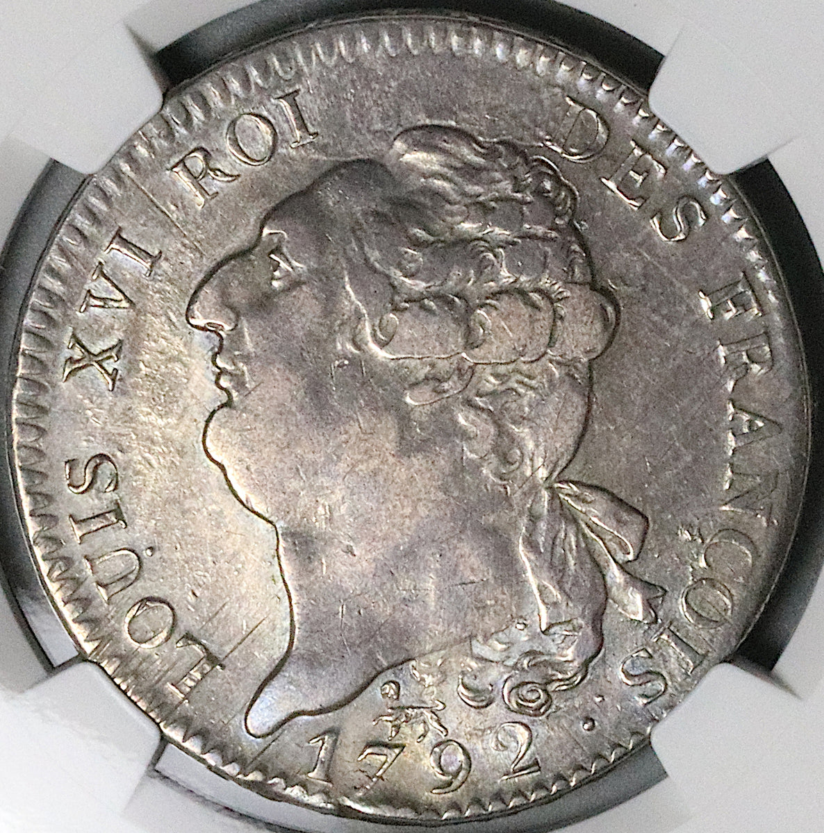 1792-A NGC XF France Louis XVI Ecu Constitution Republic Paris Silver Coin  (23083102C)