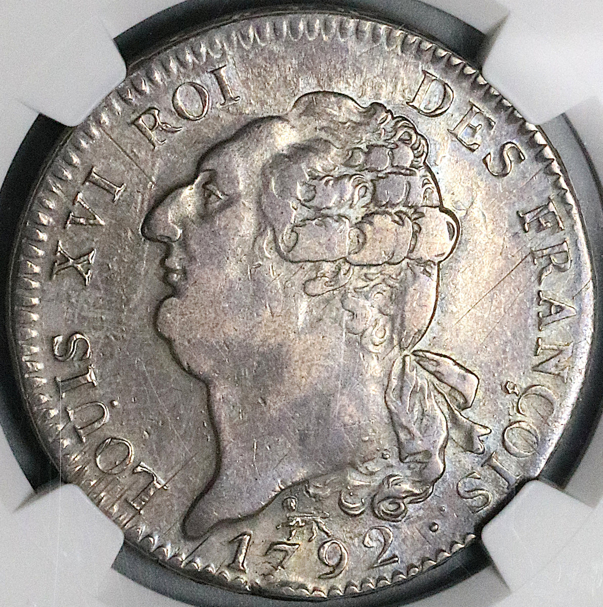 1792-A NGC XF France Louis XVI Ecu Constitution Republic Paris Silver Coin  (23083102C)