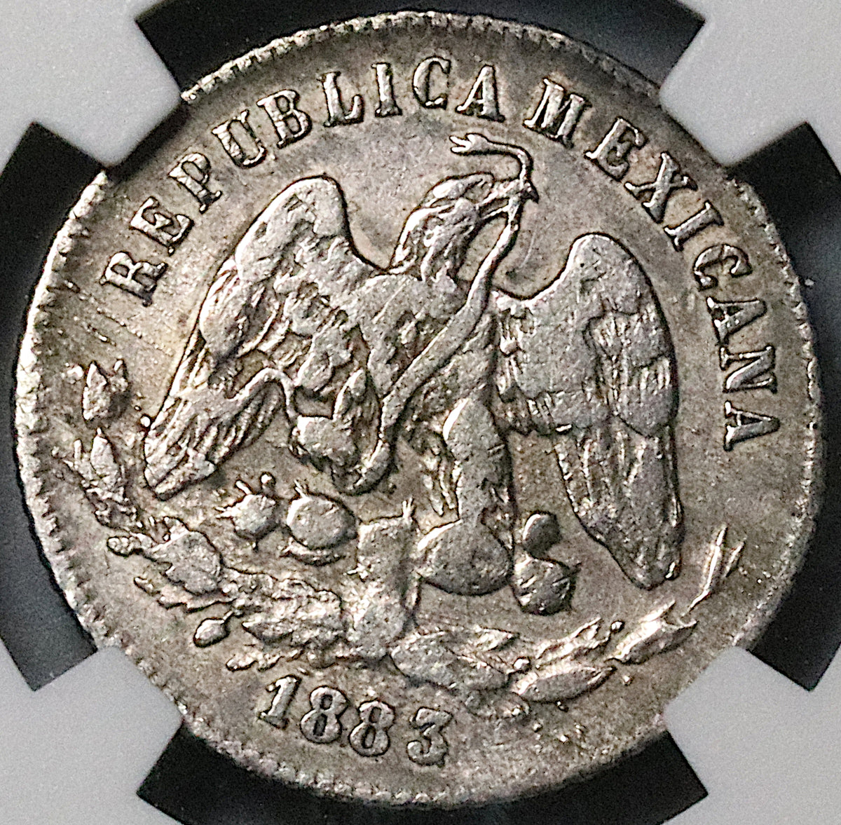 1883/2-Ga NGC XF Mexico 25 Centavos Guadalajara Rare Silver Coin (23092001C)