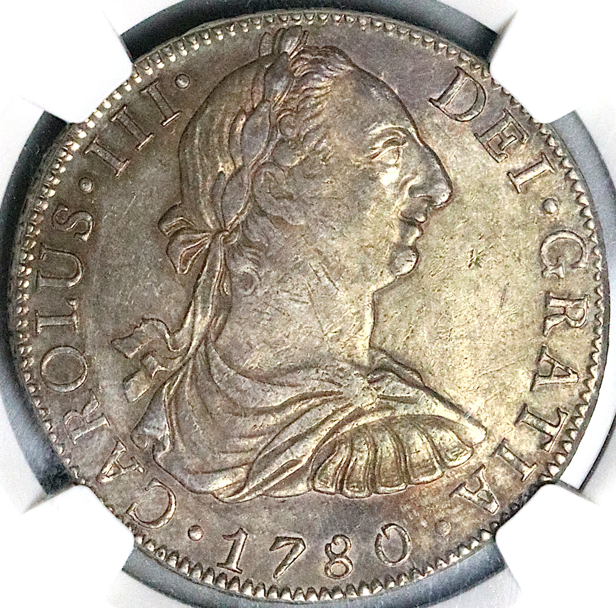 1780 NGC AU 53 Mexico 8 Reales Charles III Spain Colonial Dollar Coin  (24022301D)