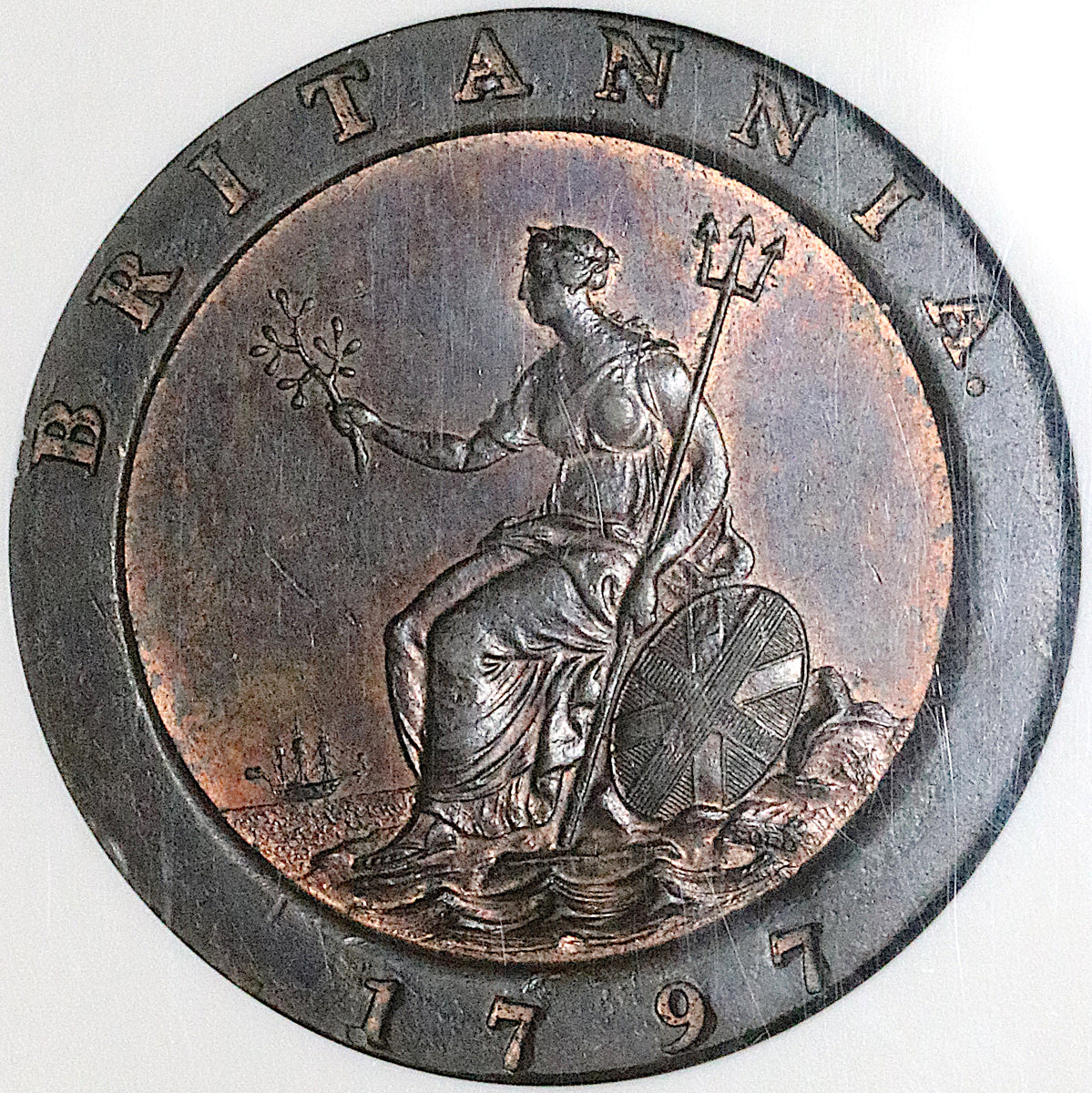 イギリス 2ペンス銅貨（車輪銭）ジョージ3世/ブリタニア（1797年 