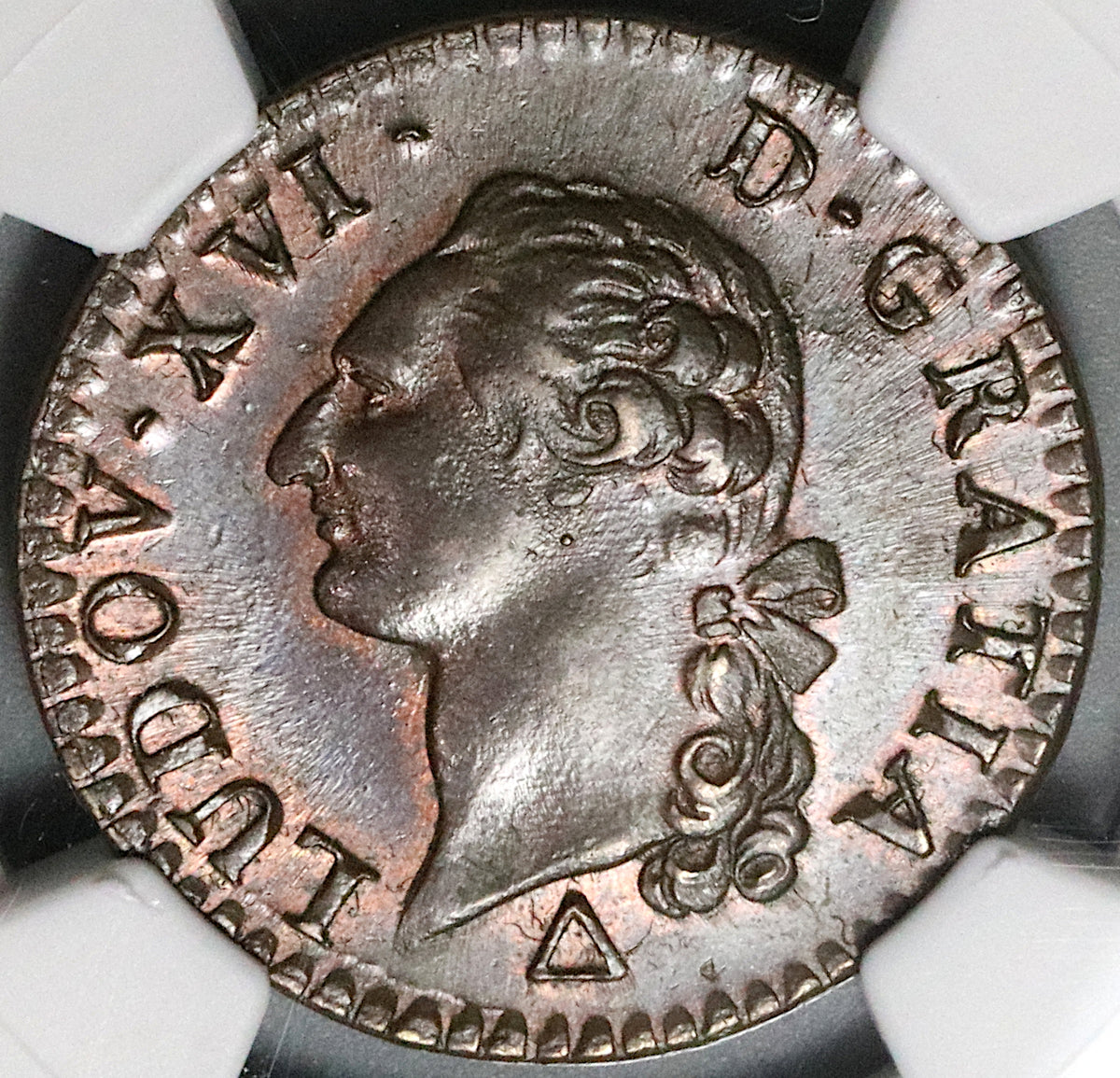 1791-R NGC MS 64 France 1 Sol Louis XVI Orleans Mint Royal Coin (23030801C)
