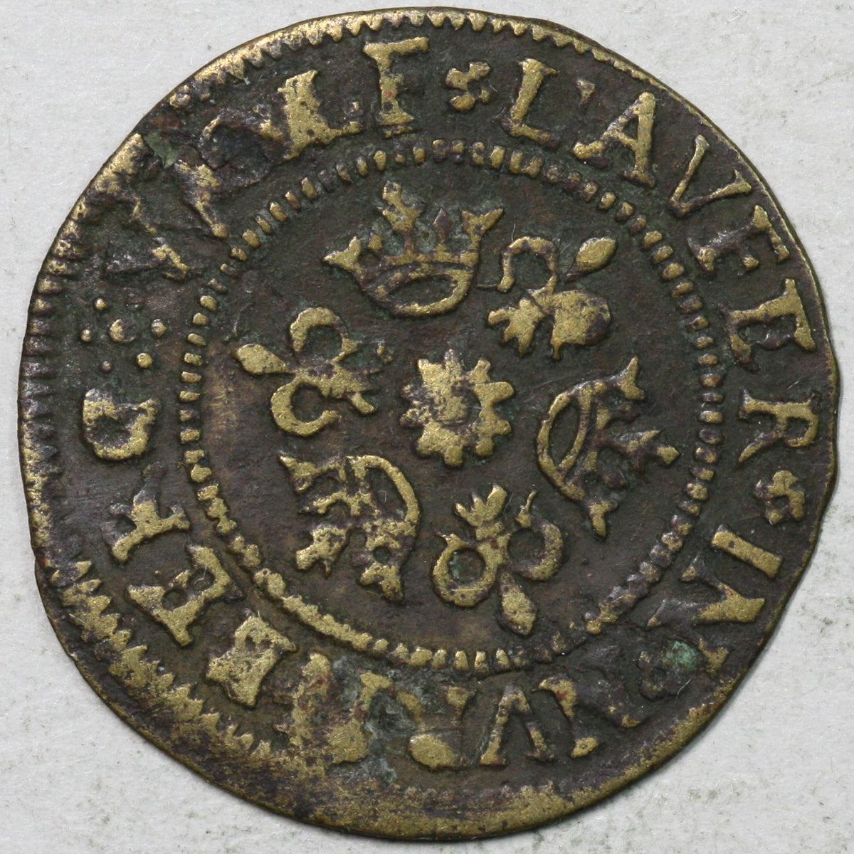 1600s Wolf Lauer XF Style Numismatics Caesar\'s Nurnberg Medieval Pfenig Pfennig – Jeton Coin Ghost