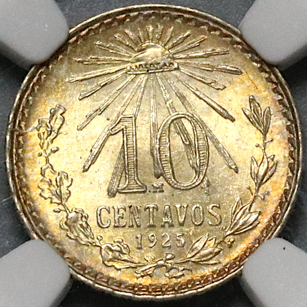1925 NGC MS 64 Mexico 10 Centavos Silver Mint State Coin (22060501C)