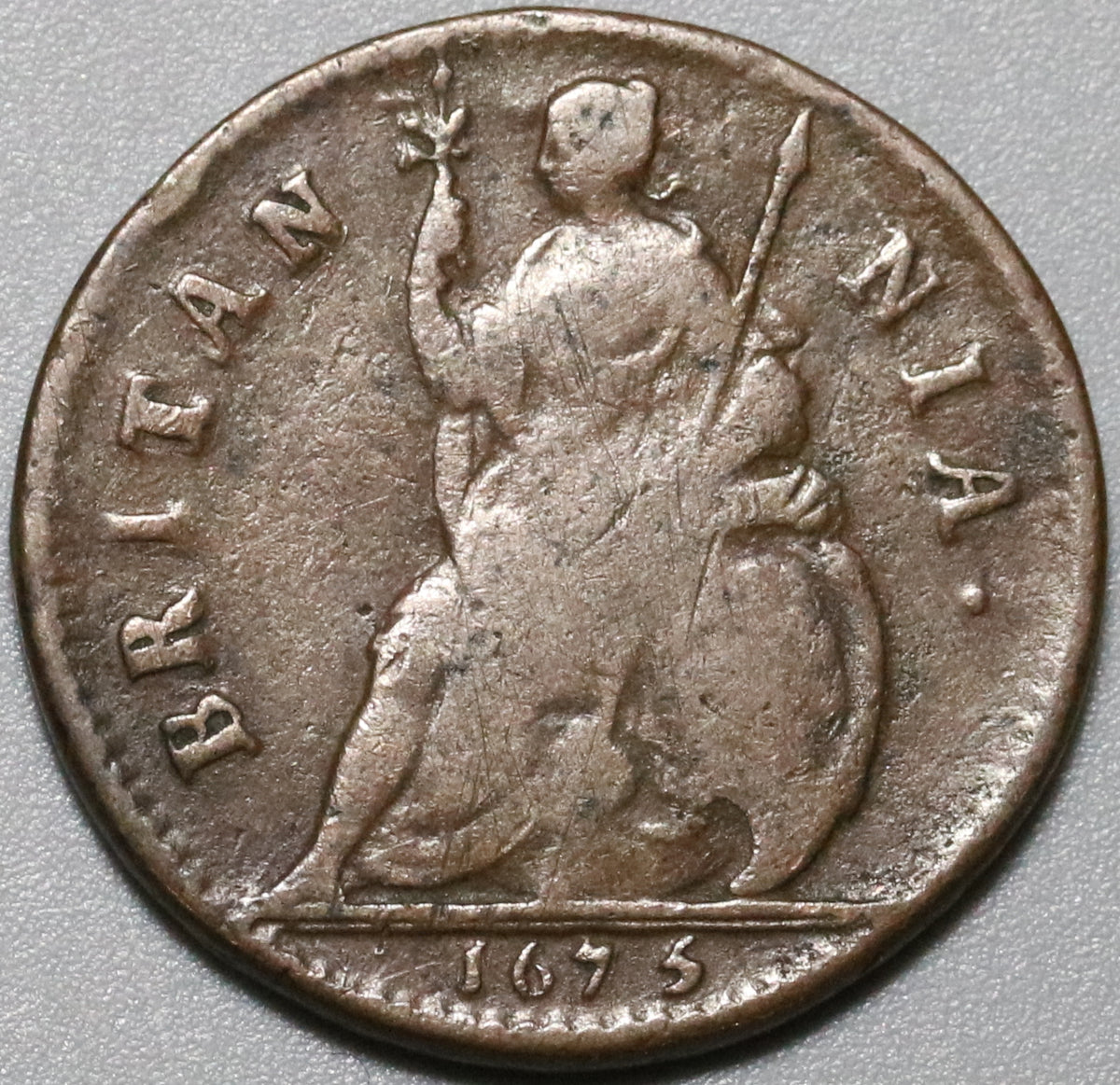 1675 Charles II Copper Halfpenny