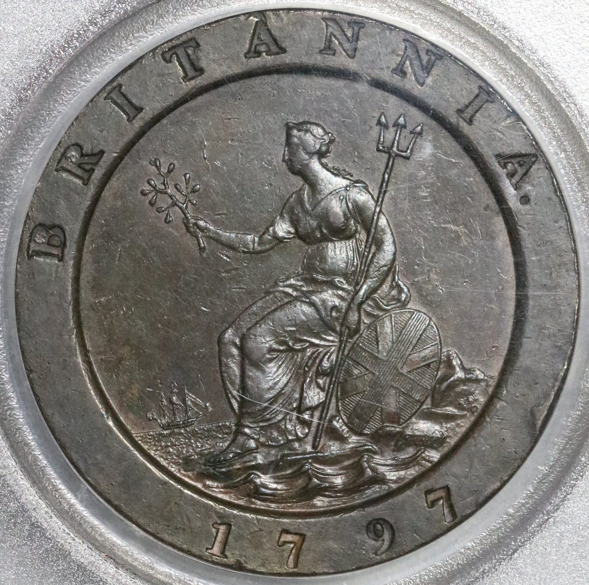 1797年イギリス NGC 2ペンス銅貨（車輪銭）ジョージ3世/ブリタニア