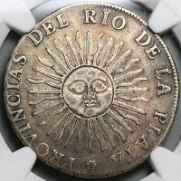 1813 NGC VF 30 Argentina 4 Reales Sunface Rio Plata Rare Silver Coin (24051201C)