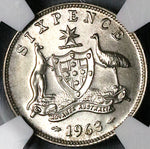 1961 NGC PF 67 Australia 6 Pence Gem Proof Elizabeth II Silver Coin POP 8/1 (25012901C)