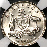 1961 NGC PF 67 Australia 6 Pence Gem Proof Elizabeth II Silver Coin POP 8/1 (25012901C)