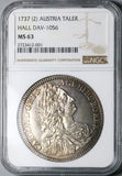 1737 NGC MS 63 Austria Numerical Thaler Rare Hall Mint Silver Coin POP 1/1 (25020501C)