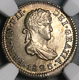 1823NGC MS64+ Bolivia 1/2 Ferdinand VII Spain Colonial Silver Coin POP 1/3 (24112404D)