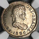 1823NGC MS64+ Bolivia 1/2 Ferdinand VII Spain Colonial Silver Coin POP 1/3 (24112404D)