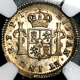 1823NGC MS64+ Bolivia 1/2 Ferdinand VII Spain Colonial Silver Coin POP 1/3 (24112404D)