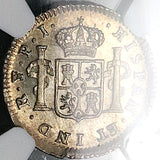 1823NGC MS64+ Bolivia 1/2 Ferdinand VII Spain Colonial Silver Coin POP 1/3 (24112404D)