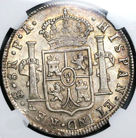 1779 NGC AU 53 Bolivia 8 Reales Charles III Spain Colonial Silver Coin (24112103D)