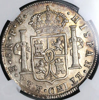 1779 NGC AU 53 Bolivia 8 Reales Charles III Spain Colonial Silver Coin (24112103D)