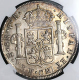 1779 NGC AU 53 Bolivia 8 Reales Charles III Spain Colonial Silver Coin (24112103D)