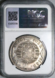 1820-B NGC AU Brazil 960 Reis Overstruck Mexico 8 Reales 1809 BARS Mint Error Coin (24102302D)