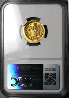 498 NGC Ch AU Byzantine Empire Anastasius AV Gold Solidus Victory Coin (24061102D)