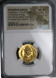 498 NGC Ch AU Byzantine Empire Anastasius AV Gold Solidus Victory Coin (24061102D)