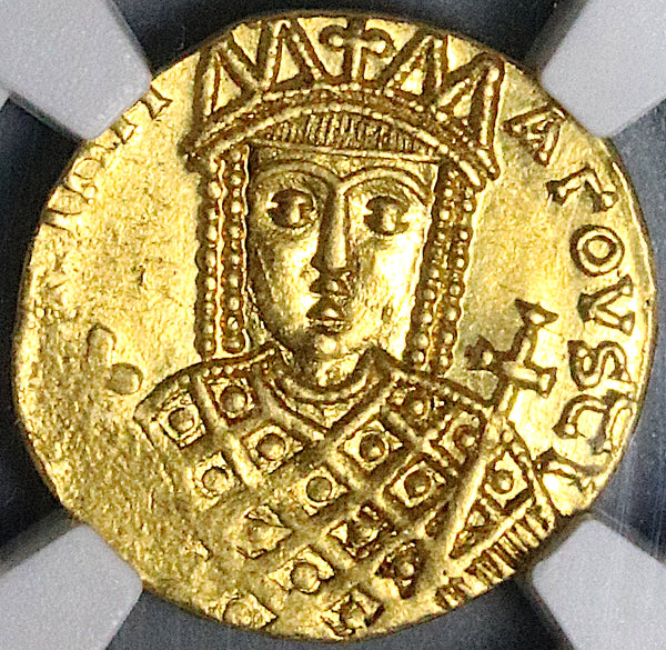 787 NGC AU Byzantine Empire Irene Constantine VI AV Gold Solidus Coin (24091302C)