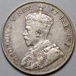 1911 Canada 50 Cents George V Half Dollar Fine Scarce Silver Coin (24060903R)