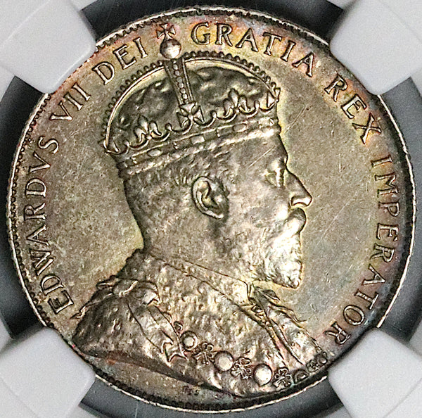 1908 NGC AU Newfoundland Canada Edward VII 50 Cents Silver Coin (24101102C)