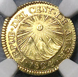 1824-NG NGC MS 63 Central American Republic 1/2 Escudo Guatemala Gold Coin POP 8/4 (24041701D)