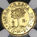 1824-NG NGC MS 63 Central American Republic 1/2 Escudo Guatemala Gold Coin POP 8/4 (24041701D)