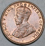 1914 Ceylon UNC 1 Cent King George V Sri Lanka Britain Coin  (24100701R)