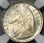 1916 NGC MS 66 Chile 10 Centavos Condor Bird Santiago Mint Silver Coin POP 3/0 (24102301D