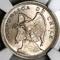 1939 NGC MS 65 Chile 10 Centavos Condor Bird Santiago Mint State Coin (24112706C