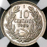 1939 NGC MS 65 Chile 10 Centavos Condor Bird Santiago Mint State Coin (24112706C