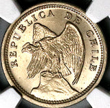 1940 NGC MS 64 Chile 10 Centavos Condor Bird Santiago Mint State Coin (24112705C)