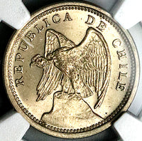 1940 NGC MS 64 Chile 10 Centavos Condor Bird Santiago Mint State Coin (24112705C)