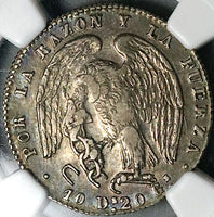 1834-So NGC XF 45 Chile 2 Reales Condor Bird Silver Coin (25030301C)