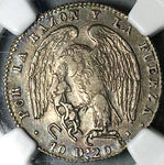 1834-So NGC XF 45 Chile 2 Reales Condor Bird Silver Coin (25030301C)