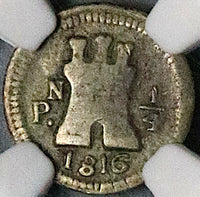 1816-PN NGC VG 8 Colombia 1/4 Real Popayan Mint Spain Colonial Silver Coin (24103101C)