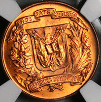 1957 NGC MS 65 Dominican Republic 1 Centavo Palm Tree RED Coin Coin (24062204C)