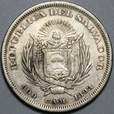 1893 El Salvador Peso XF Columbus Silver Coin (24060803R)