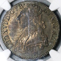 1780-H NGC AU 55  Louis XVI France 1/2 Ecu LaRochelle 2k Silver Coin POP 1/0 (23072303D)