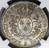 1790-A NGC AU 58  Louis XVI France 1/2 Ecu Paris Mint Silver Coin (23072305D)