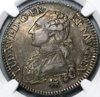 1792/1-A NGC AU 53 Louis XVI France 1/2 Ecu Paris Mint Royal Overdate Silver Coin (23072304D)