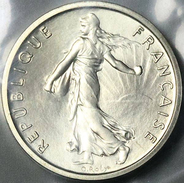 1972 France 1/2 Franc Piefort BU 150 Mintage Box Paris Mint Silver Coin (25013102R)