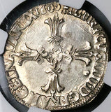 1605-9 NGC MS 63 France 1/4 Ecu Henry IV Silver Coin Rennes POP 1/0 (25031803C)