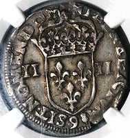 1607-9 NGC VF 30 France 1/4 Ecu Henry IV Silver Coin Rennes POP 1/1 (24122601D)