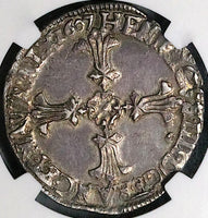 1607-9 NGC VF 30 France 1/4 Ecu Henry IV Silver Coin Rennes POP 1/1 (24122601D)