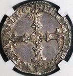 1607-9 NGC VF 30 France 1/4 Ecu Henry IV Silver Coin Rennes POP 1/1 (24122601D)