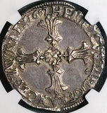 1607-9 NGC VF 30 France 1/4 Ecu Henry IV Silver Coin Rennes POP 1/1 (24122601D)