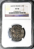 1607-9 NGC VF 30 France 1/4 Ecu Henry IV Silver Coin Rennes POP 1/1 (24122601D)